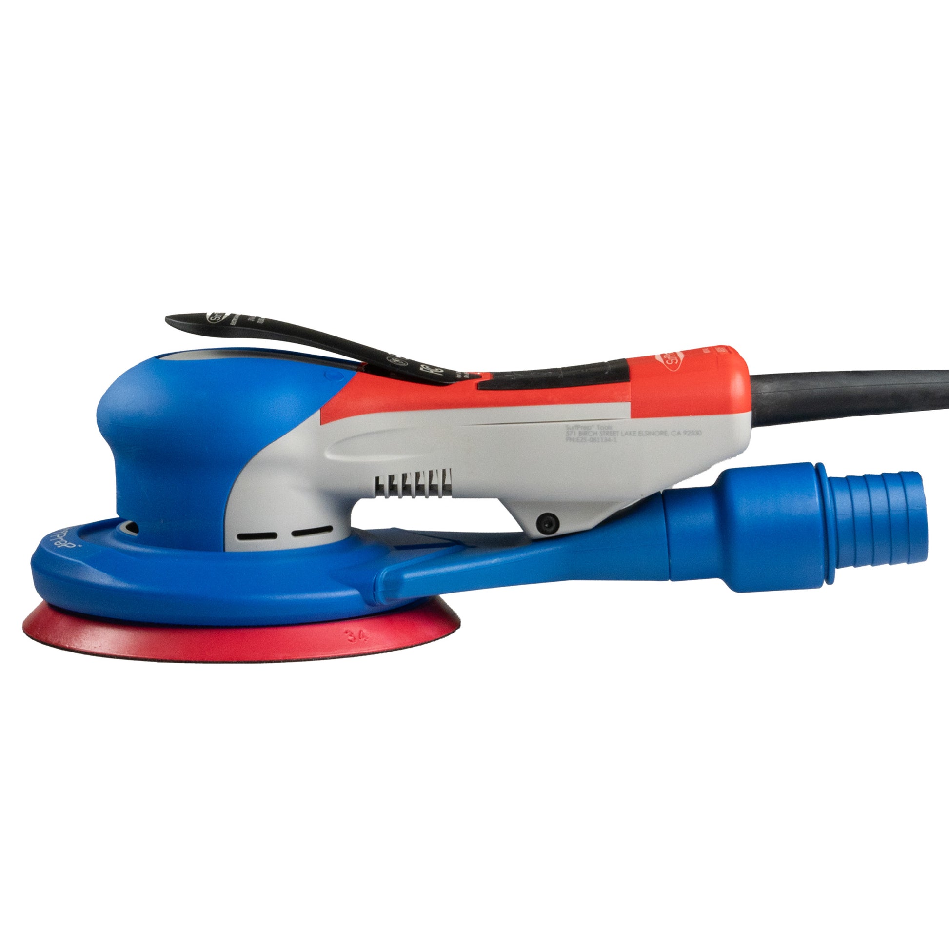 The SurfPrep 6" Gen 2+ vacuum compatible electric random orbit sander for woodworking and finishing.