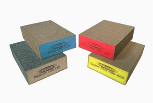 SurfPrep color-coded sanding sponge blocks in four grits for between-coat sanding and surface prep.