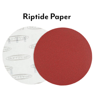 6" Red Riptide paper abrasive disc with no holes non-vacuum