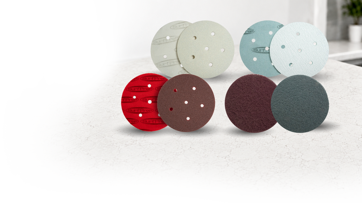 Solid surface sanding discs